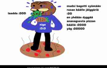 ananasta pizzan bäällä