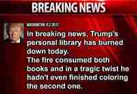 Trumpin kirjasto paloi!