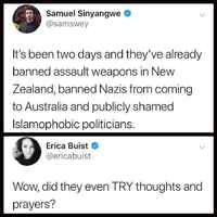 Thoughts and prayers
