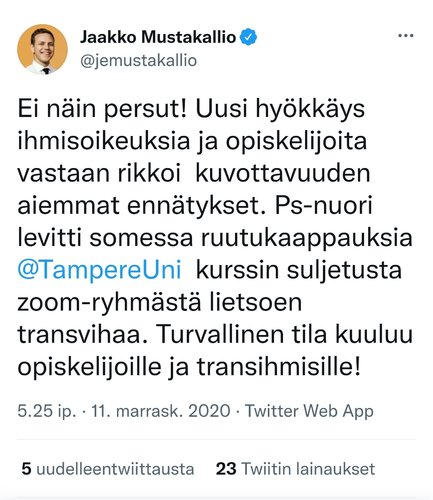 Jaakolle turvallinen tila äkkiä!