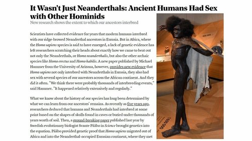 Geenitutkijat ovat löytäneet kadonneen Homo Erectuksen: Neekerit