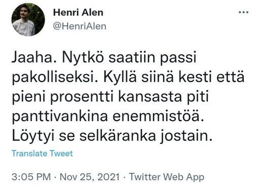 Takki kääntyi..