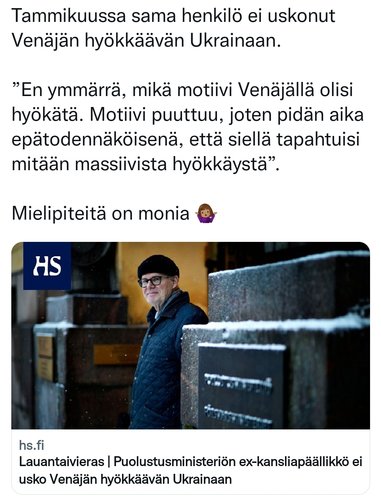 Todella uskottava käpy..