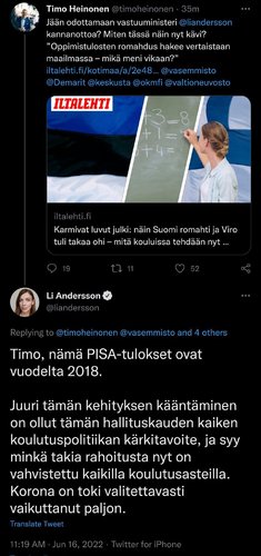 Timo Heinonen vs Li Andersson