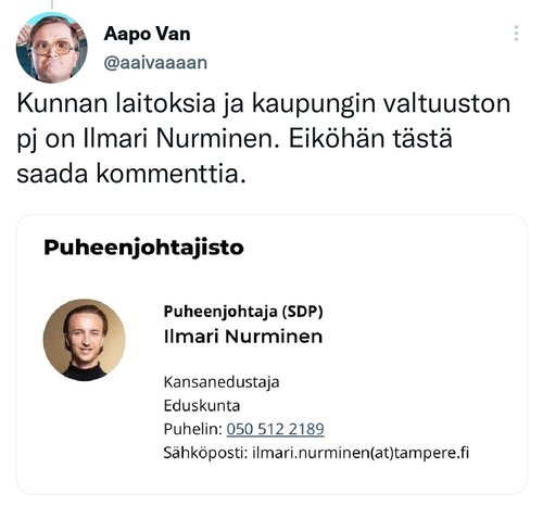 Demari taas, tietenkin..