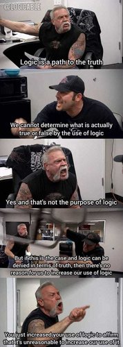 Käytit logiikkaa selittääksesi logiikan tarpeettomuutta