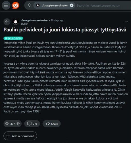 Redditissä suututtiin Paulin Pelivideoista