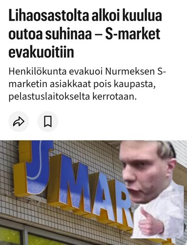 Outoa suhinaa S-marketissa