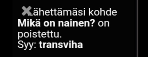 Menikö transuhomolla tunteisiin?