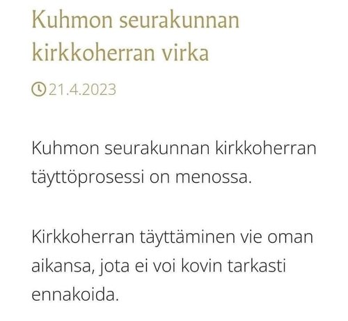 Kirkkoherra, tasa-arvo ja vege