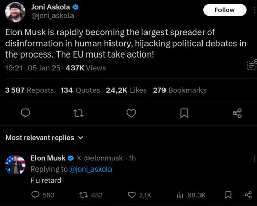 Elon servaa