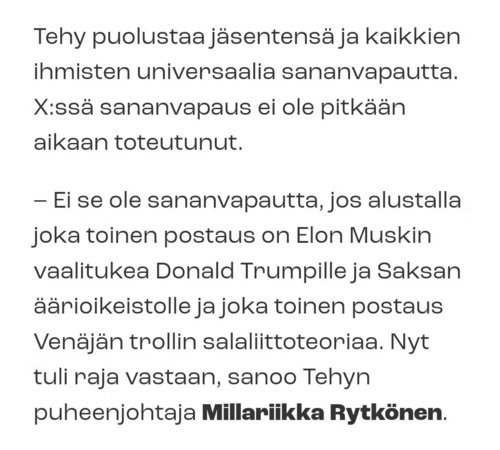 Vääränlaista sananvapautta t. tehy