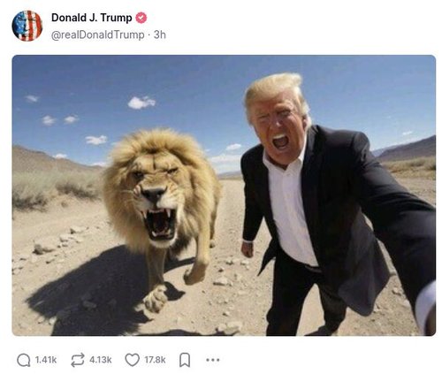 trump with lion