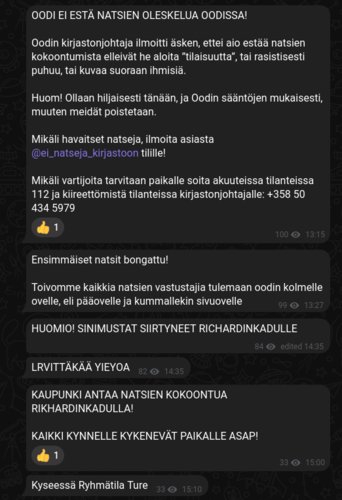 Anarkistit ja sinimustat kirjastoissa