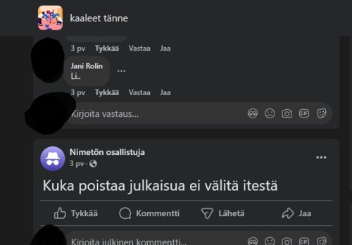 yhteisön moderaattori saa varoa