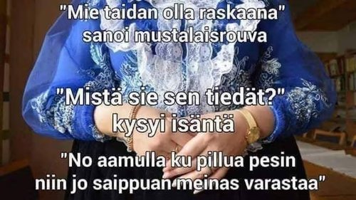 mustalainen raskaana