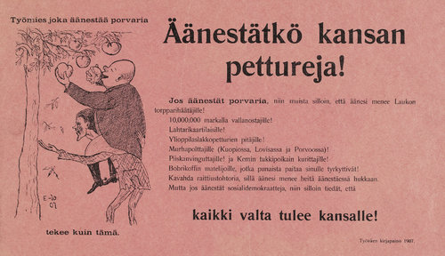 Työmies joka äänestää porvaria