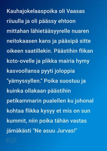 Wanha vitsi päivitetyillä fontilla ja pohjalla